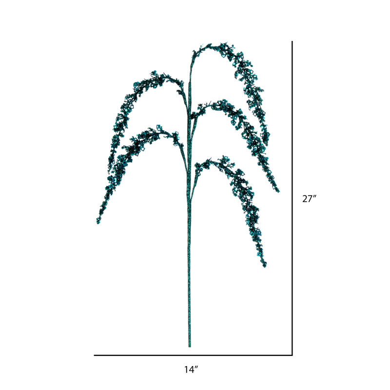 Vickerman 27" Glitter Setaria Spray, Seafoam
