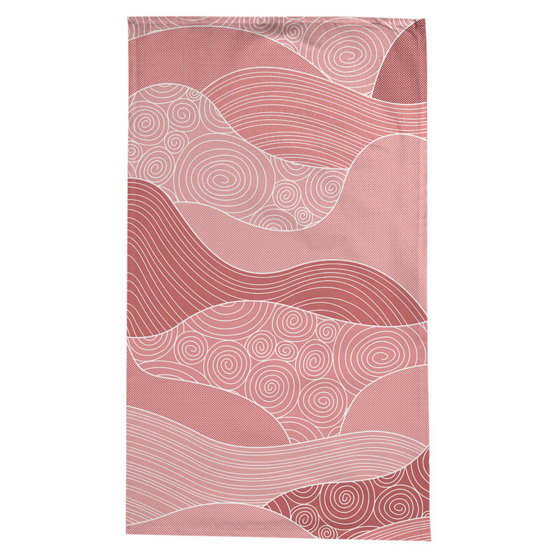 Leffel Hand Drawn Waves Tablecloth, Red