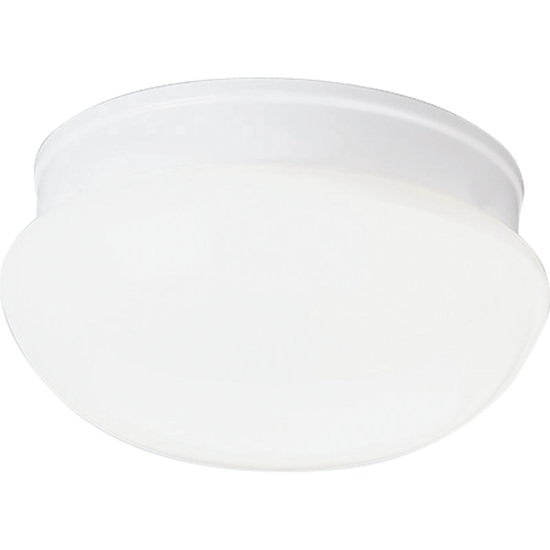 Boller Glass Flush Mount, 5.25"H X 9.5" diameter, White