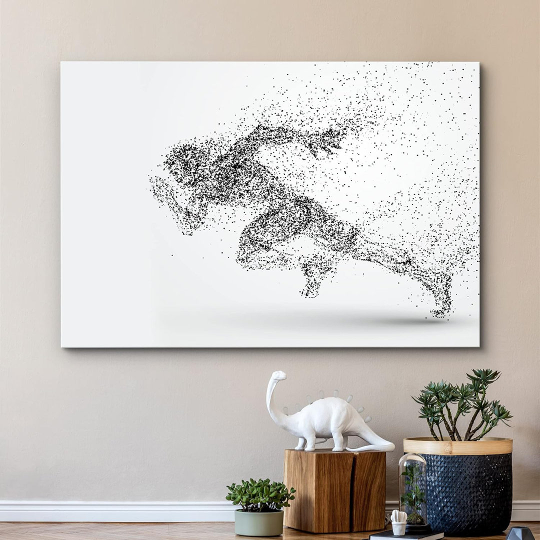 Sport " Black And White Dot Explosion Pictures, Abstract Track And Field Runner Artwork, Large Giclee Canvas Digital Print Wall Art " IDEA4WALL Overall 