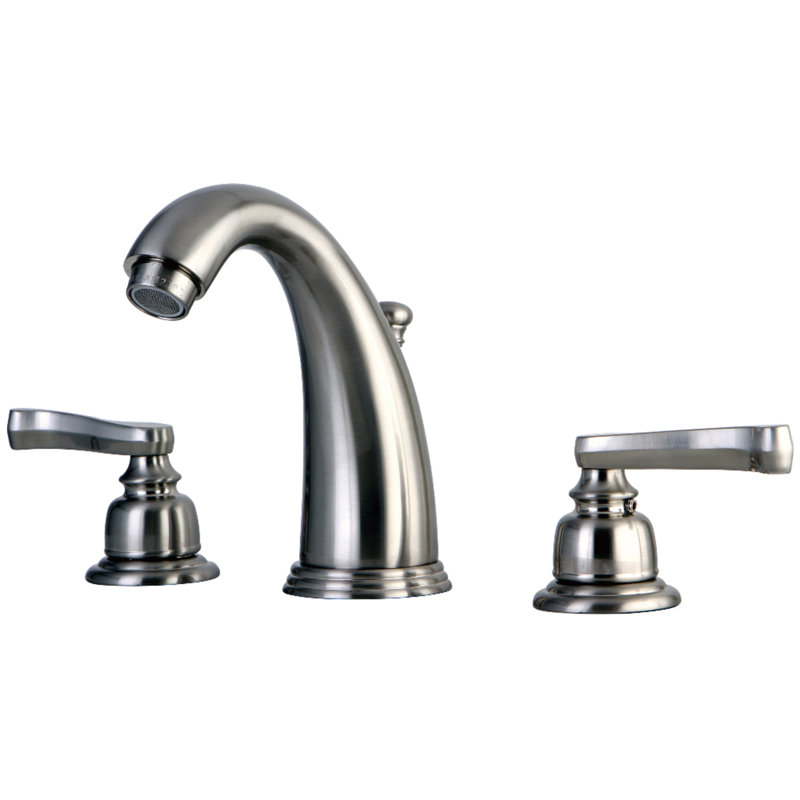 Widespread Bathroom Faucet with Drain Assembly, Brushed Nickel