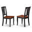 L'ensemble de mobilier de salle à manger 5 pièces comprend une table ronde avec Dropleaf et des tablettes et 4 chaises en bois, noir et cerisier-2059480640-2044588480