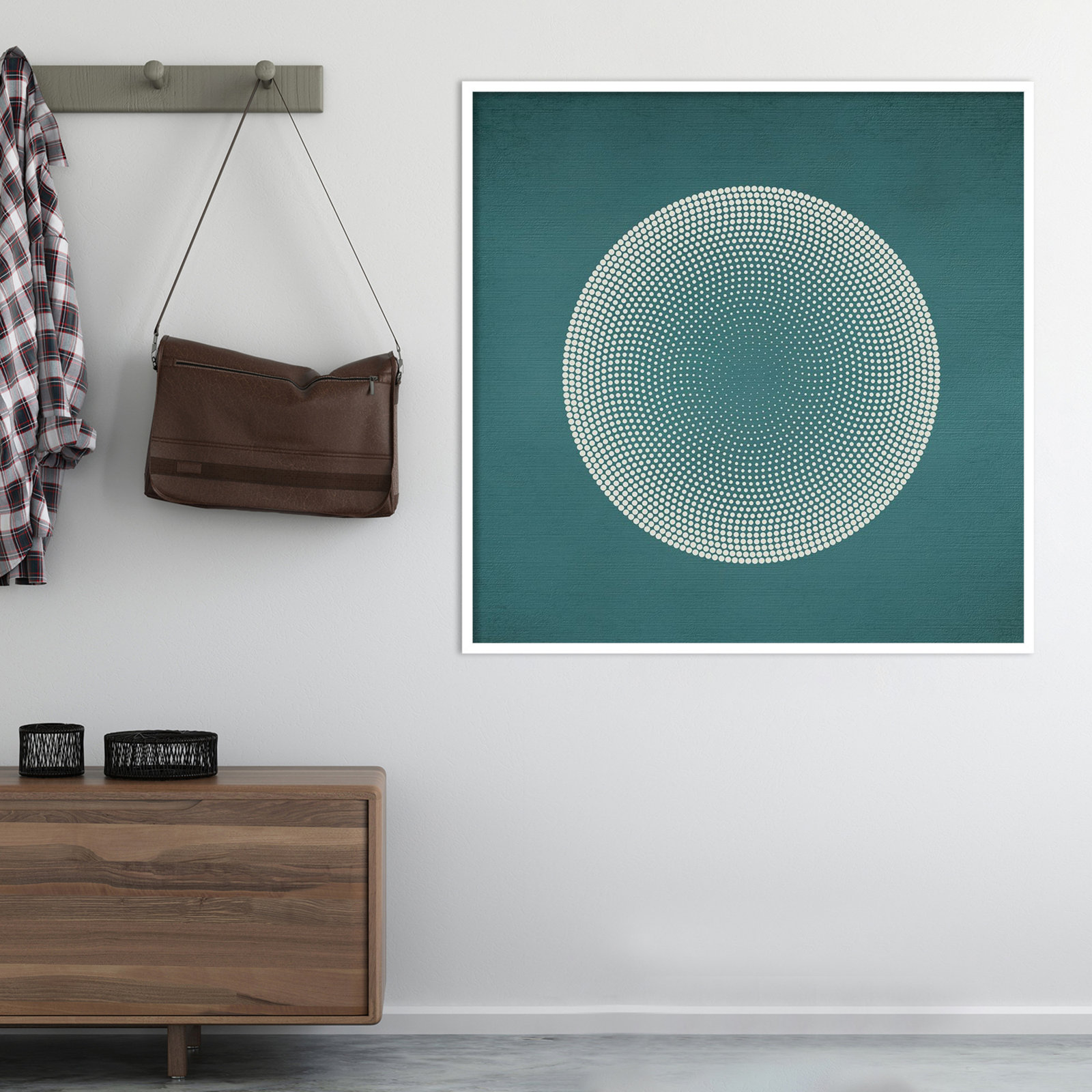 Circles Print by Incado, White, 41" H x 41" W x 1" D