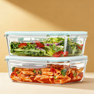 Large Glass Food Storage Containers With Airtight Lids, 1500Ml Meal Prep Containers Set For Oven, Microwave, Freezer & Dishwasher, Leakproof And Stackable Design