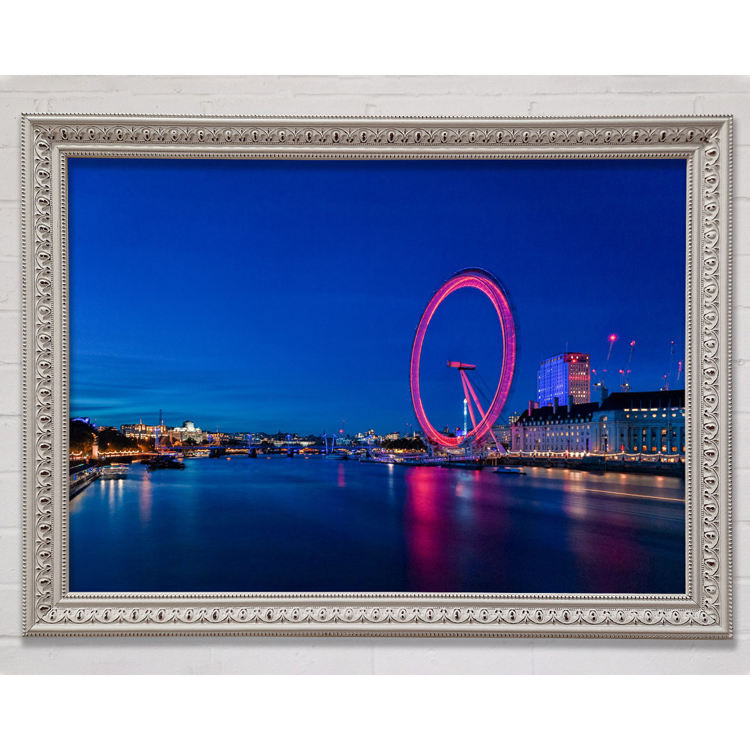 London Eye Pink Glow - Einzelner Bilderrahmen Kunstdrucke