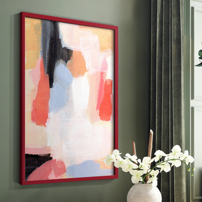 Aerial Scarlet II Framed Print - Solid Wood