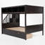 Lit simple superposé au dessus d'un lit double avec tablettes et escalier de rangement-1860653188