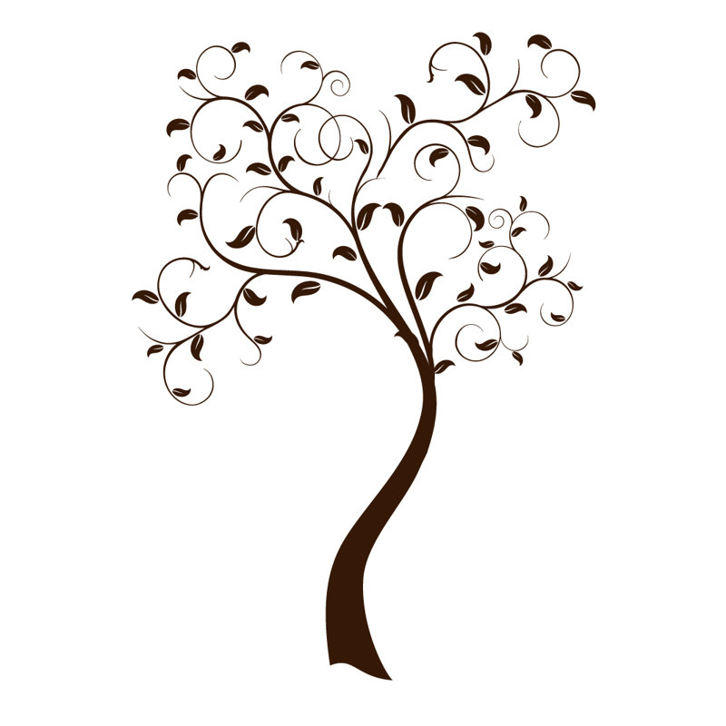 Adhésif décoratif arbre, Chocolat