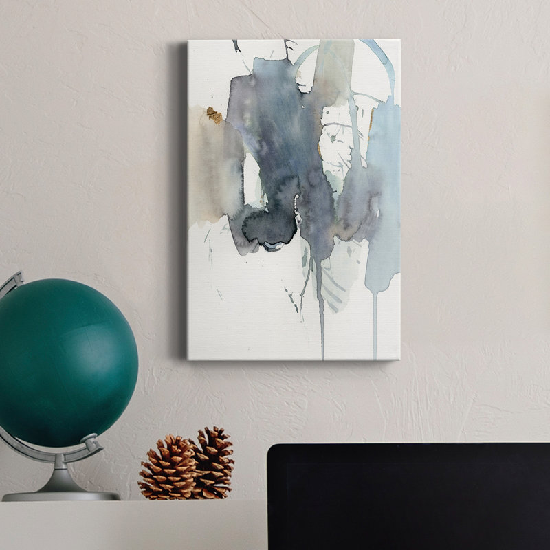 Indigo Splatter II - Wrapped Canvas Print, 18" H x 12" W x 1" D