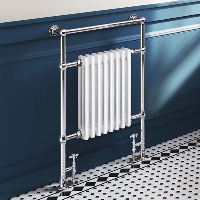 iBathUK Traditional Vintage Heated Towel Rail Premium Bathroom Radiator-White