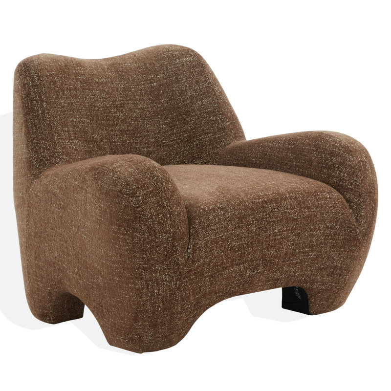 Randal Chenille Accent Chair, Dark Brown