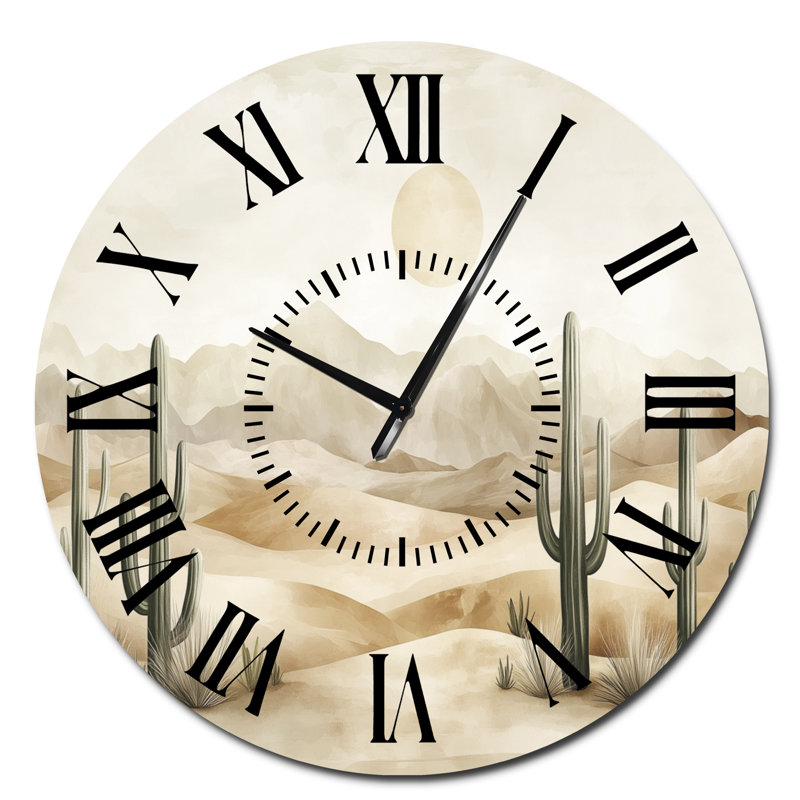 Crème de désert crème - horloge murale Southwestern, Surdimensionné