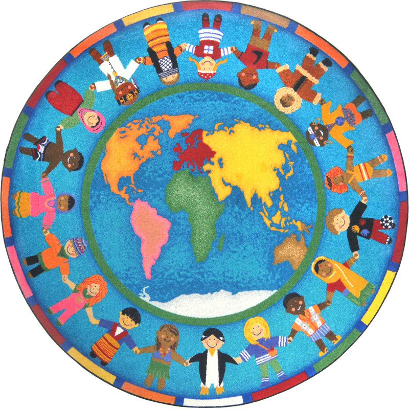 Tapis «Hands Around The World» par Joy Carpets, Rond 7 pi 7 po