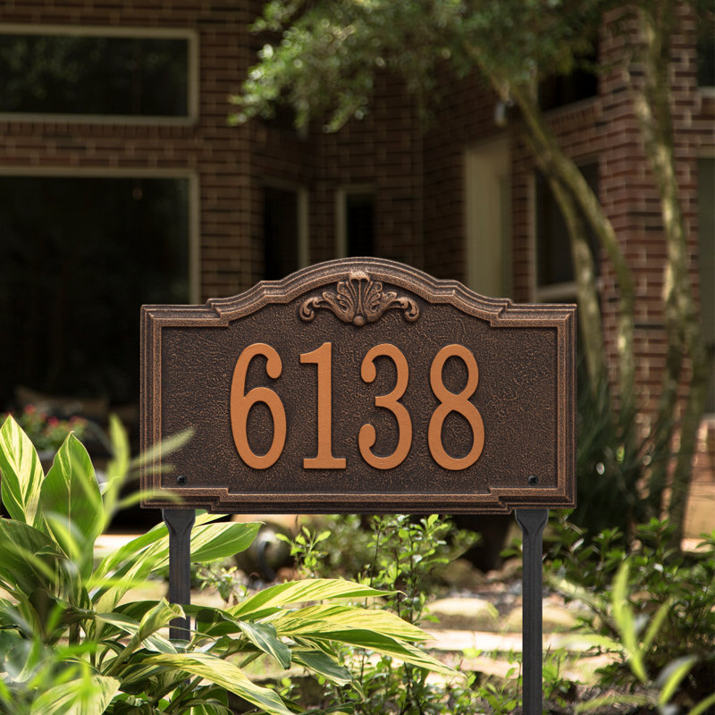 Gatewood Personalized Standard 1-Line Lawn Address Sign, Oil Rubbed Bronze, Yes
