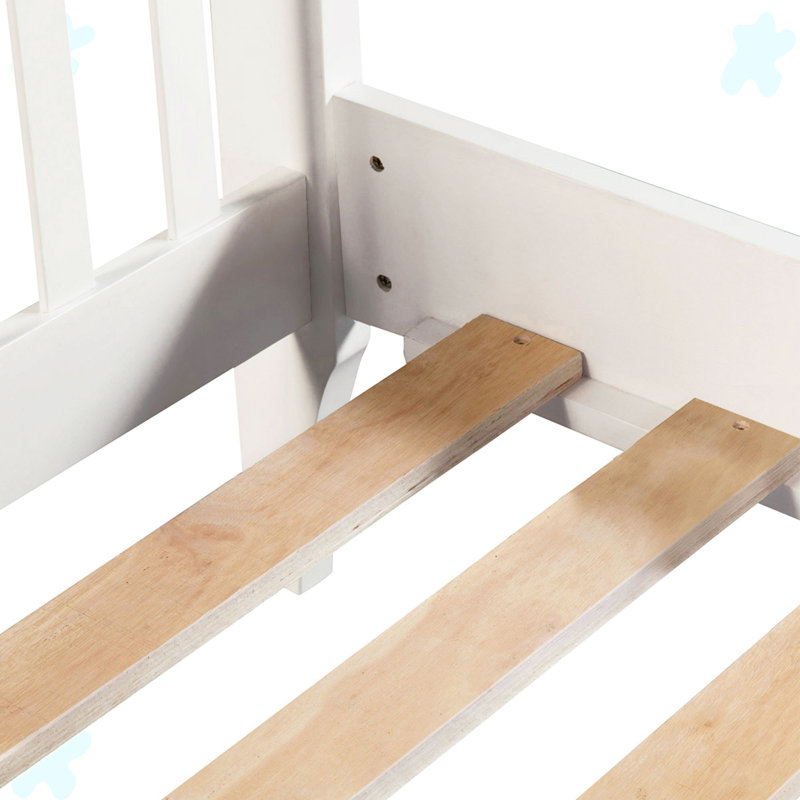 Garrettsville Slat Bed, White