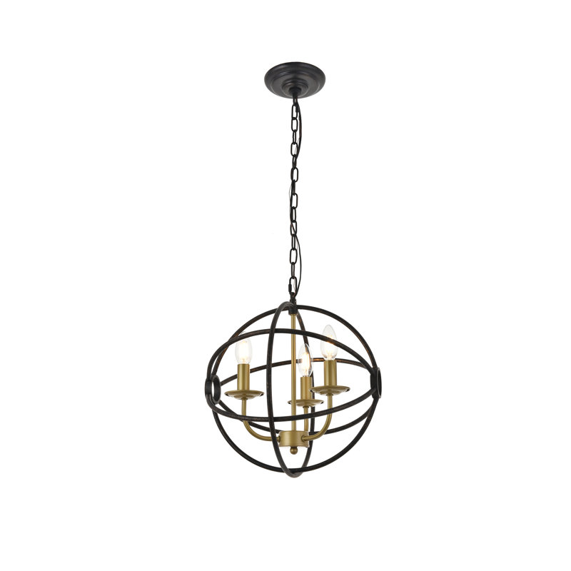 Healdton Chandelier, Brass/Dark Brown