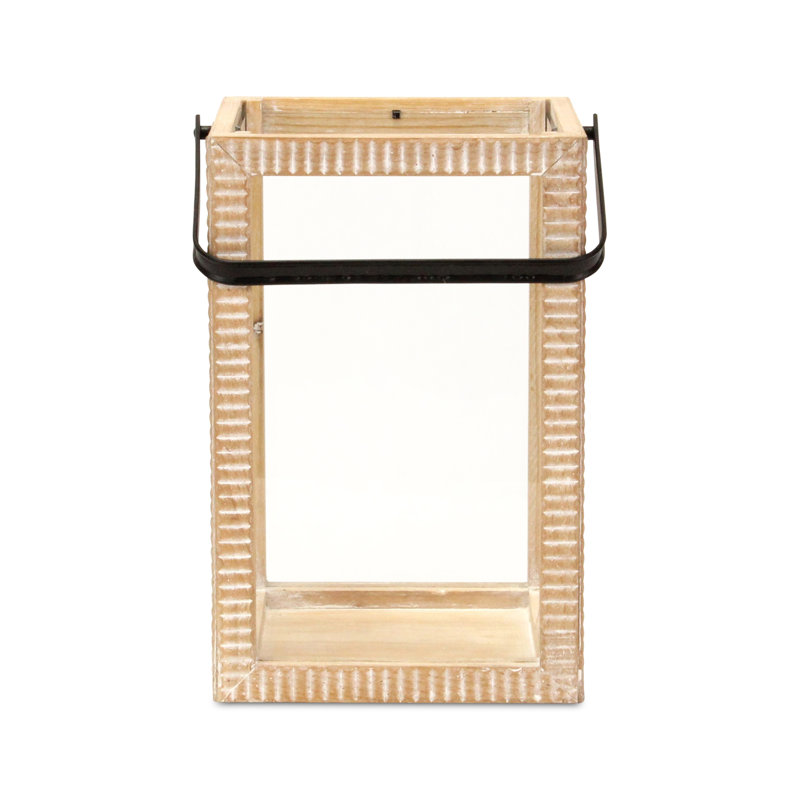 Lanterne en bois à motif Aber Ridge, H 11,75 po x l 8,85 po x P 7,75 po