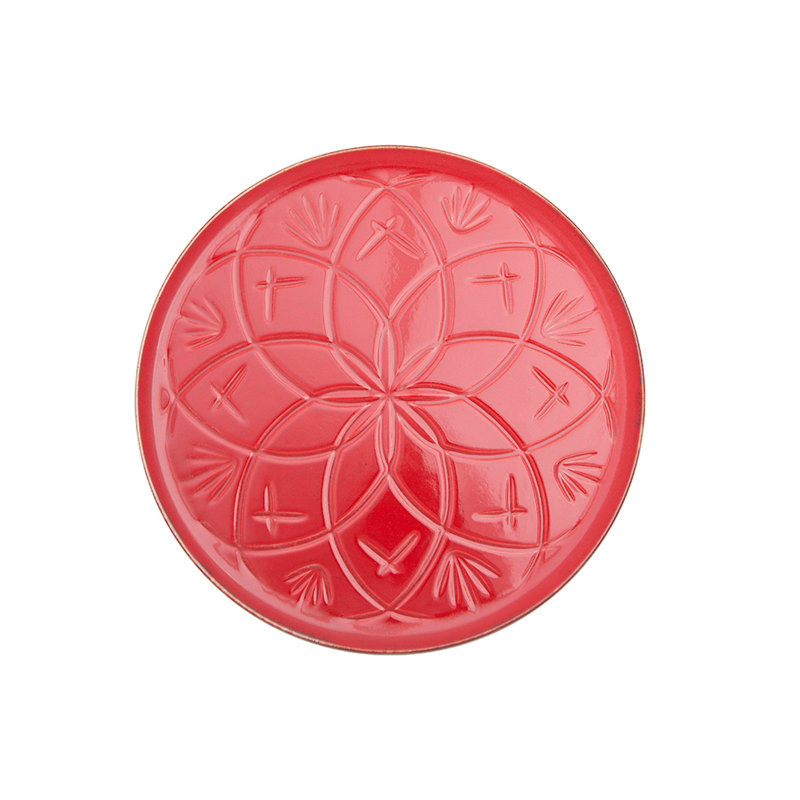 Set Of 6 Dinner Plates, Red, 27 Cm