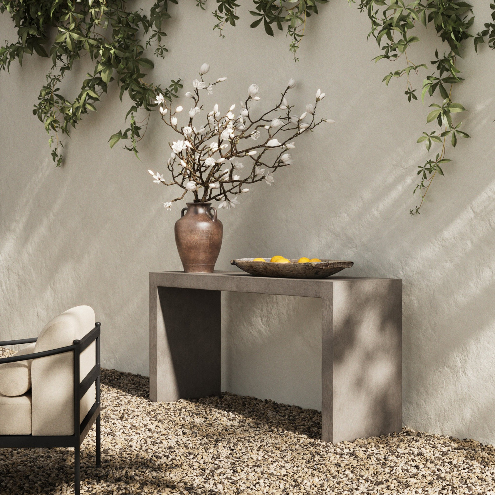 Emmer 18 " Patio Table, Gray Concrete