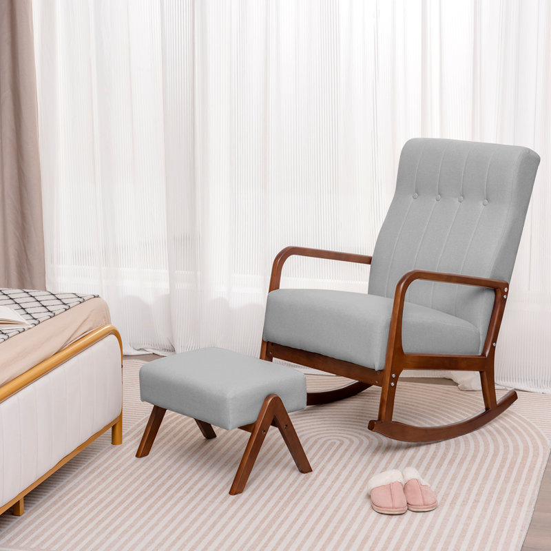 Chaise berçante avec repose-pieds George Oliver