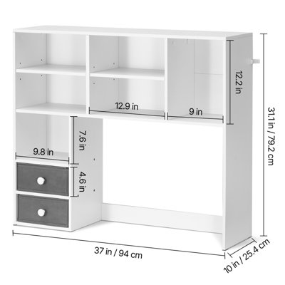 Desktop Bookshelf Wood Desktop Storage Organizer 3-Tier for Office & Home