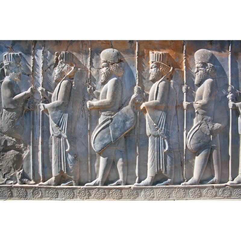 Soldiers Of Historical Empire In Ancient City Persepolis, Iran - Wrapped Canvas Print, 20cm H x 30cm W x 3.8cm D