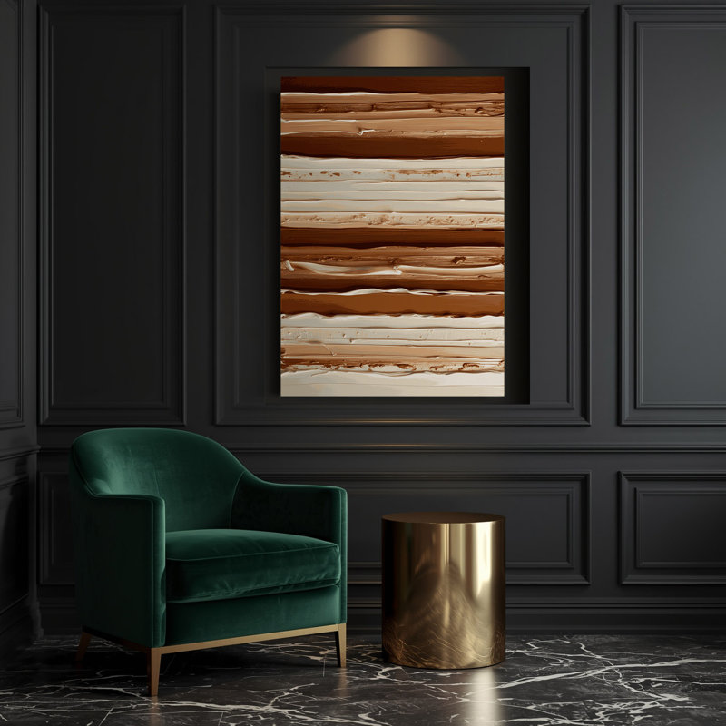 Art mural sur toile beige cannelle, H 11 po x l 14 po