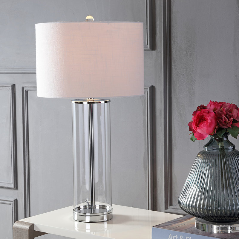 Silberston Glass Table Lamp, Clear/Chrome