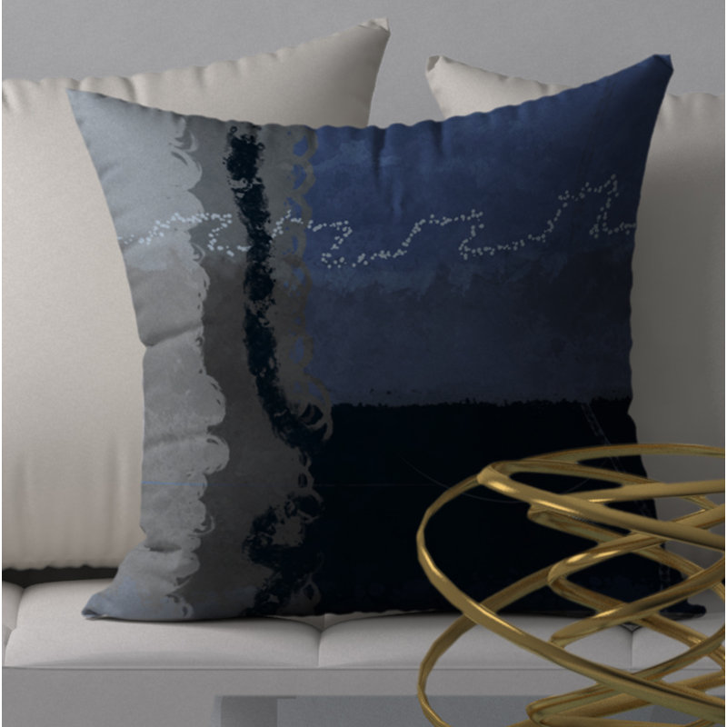 Coussin décoratif abstraite, H 20 po x l 20 po