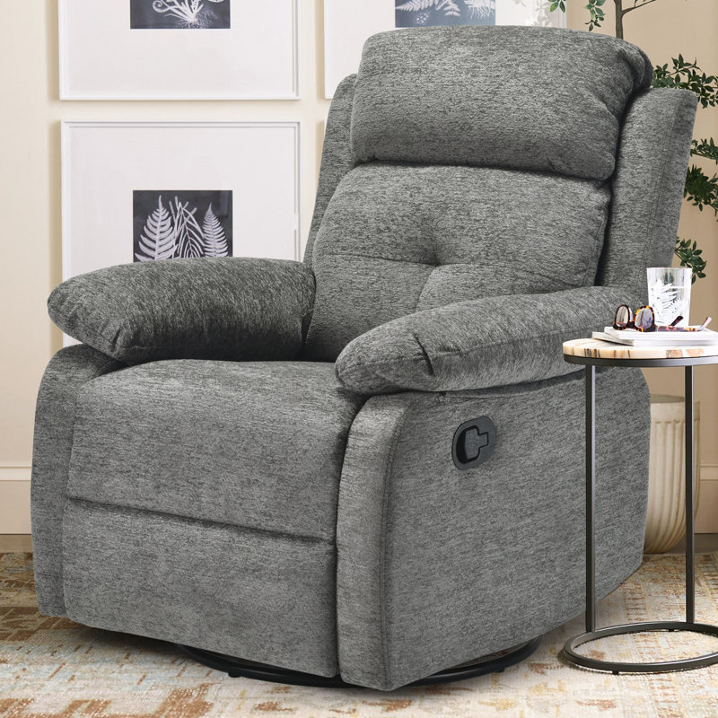 Fauteuil inclinable rembourré Brezzy, Chenille calcaire