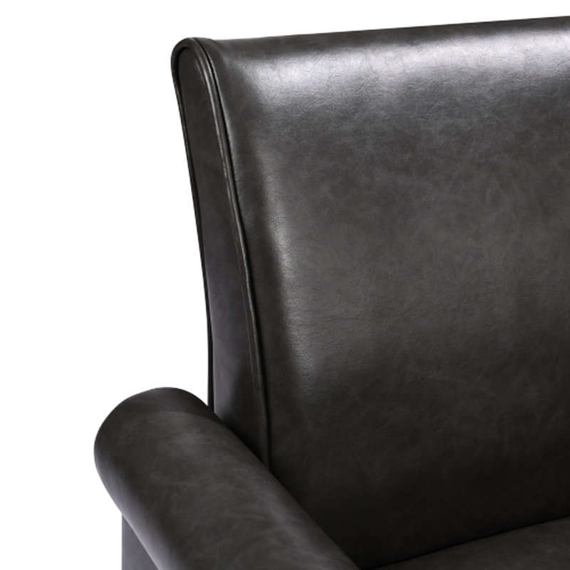 Fauteuil en cuir Pu à usage quotidien - gris foncé, salon, chambre à coucher, siège spacieux