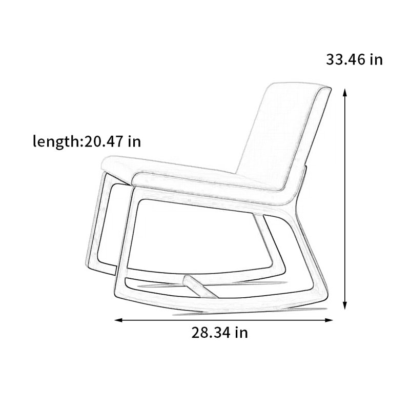 Chaise berçante moderne simple, Blanc