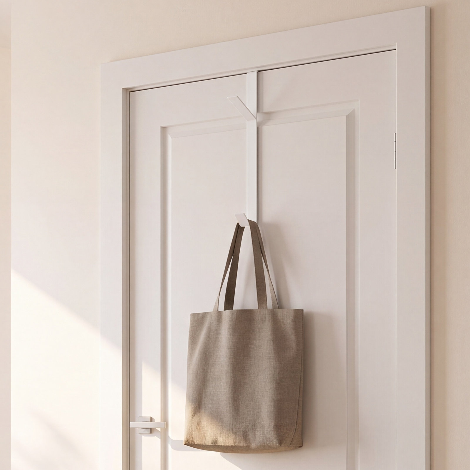 Yamazaki Home Over-the-Door Steel Coat Rack, White