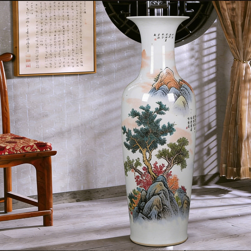 Vase en céramique 70,87 po Jingdezhen, H 70,87 po x l 18,9 po x P 18,9 po