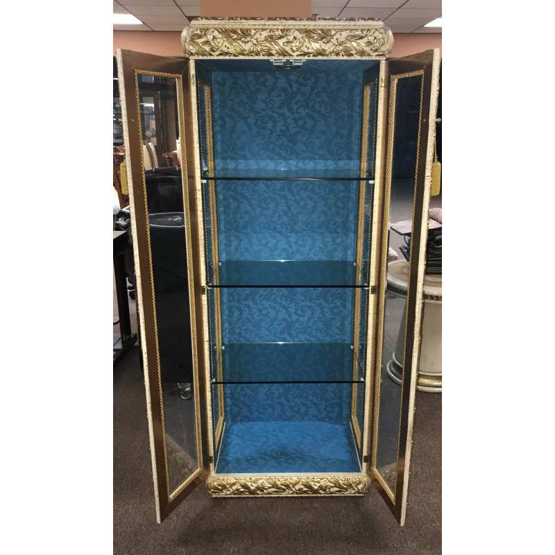 Zayden Solid Wood Lighted Curio Cabinet