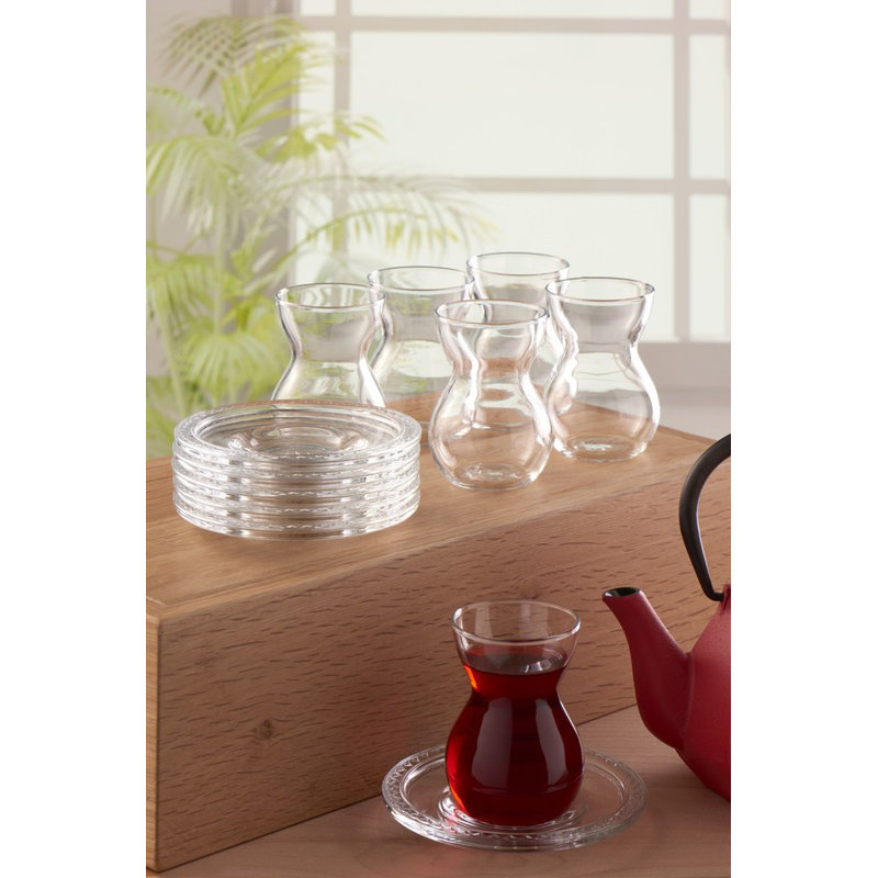 Glass Teacup and Saucer