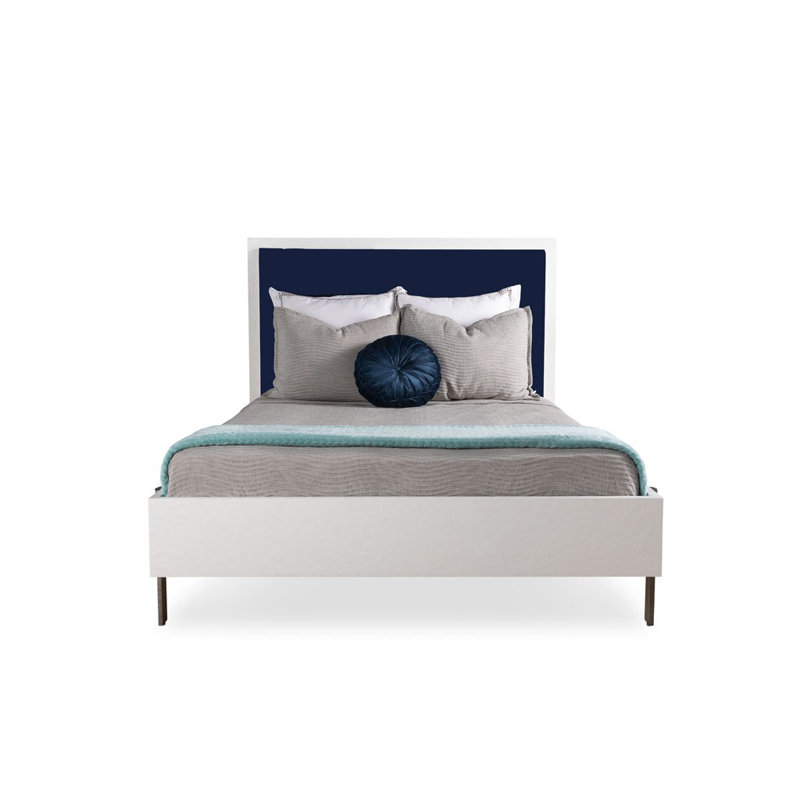 Cambridge Upholstered Bed, Santorini White/Snow Velvet