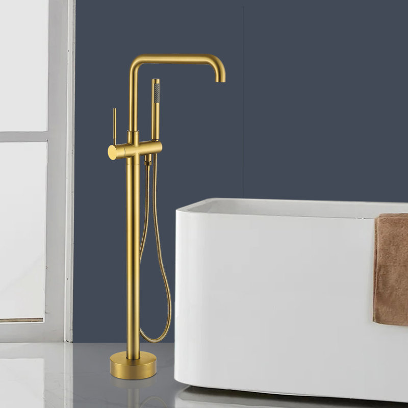 Floor Tub Spout, Brushed Brass