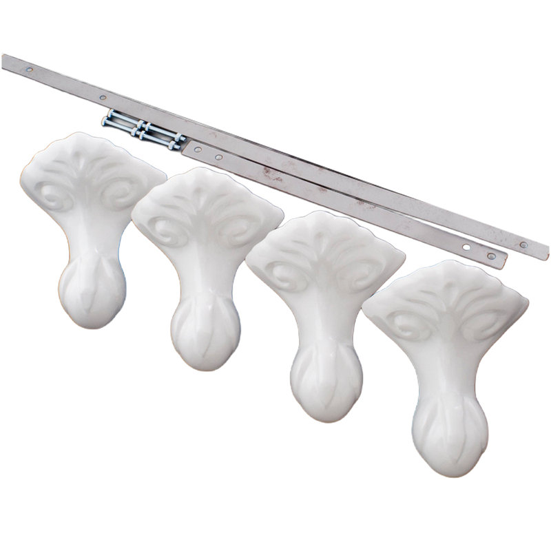 Strom Living 9"Tub Legs(Set of 4) with Solid Brass  (specially for tub legs), White