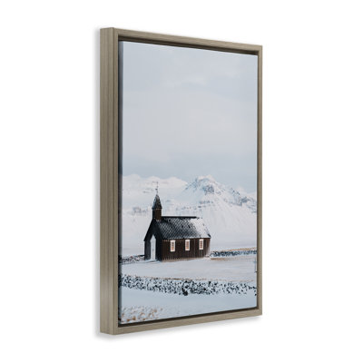 Cadre flottant de paysage de neige de l'Islande, par Jade Sharp Photo
