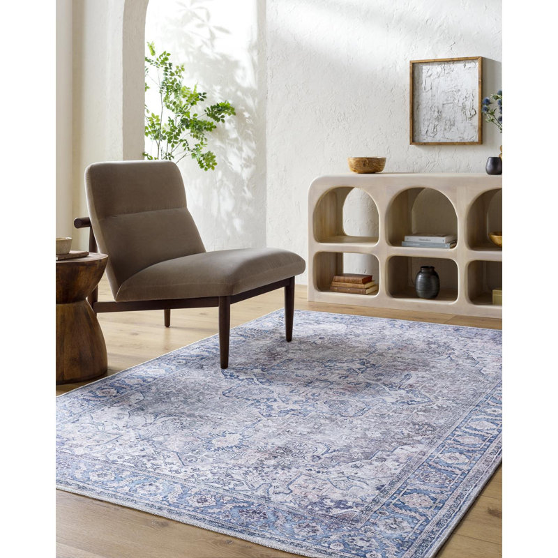 Ruland Oriental Machine Washable Area Rug, Rectangle 7'10" x 10'2"