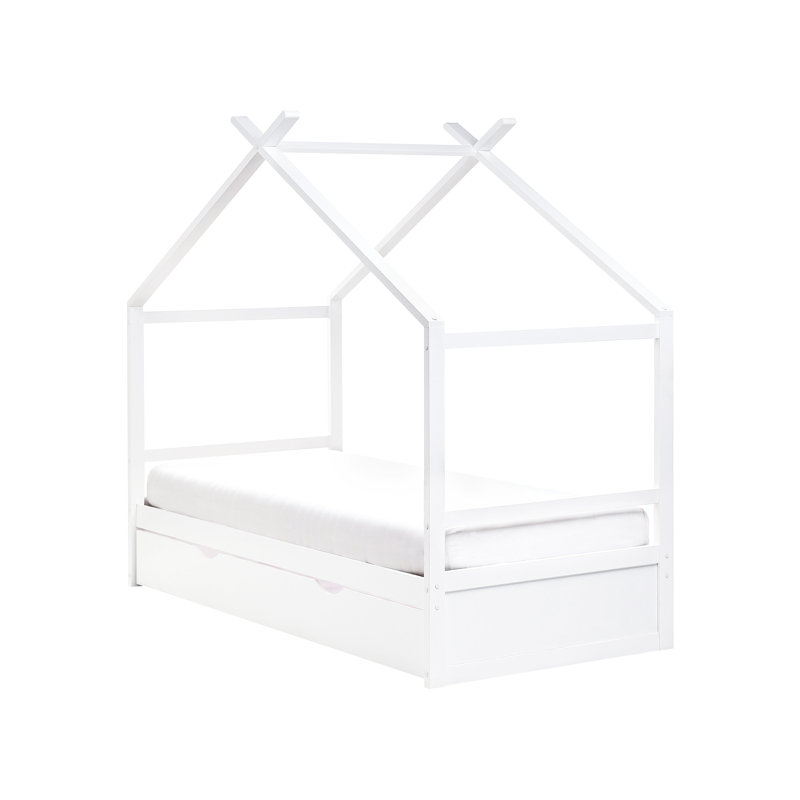 ORGEVAL Solid Wood Storage Bed, White