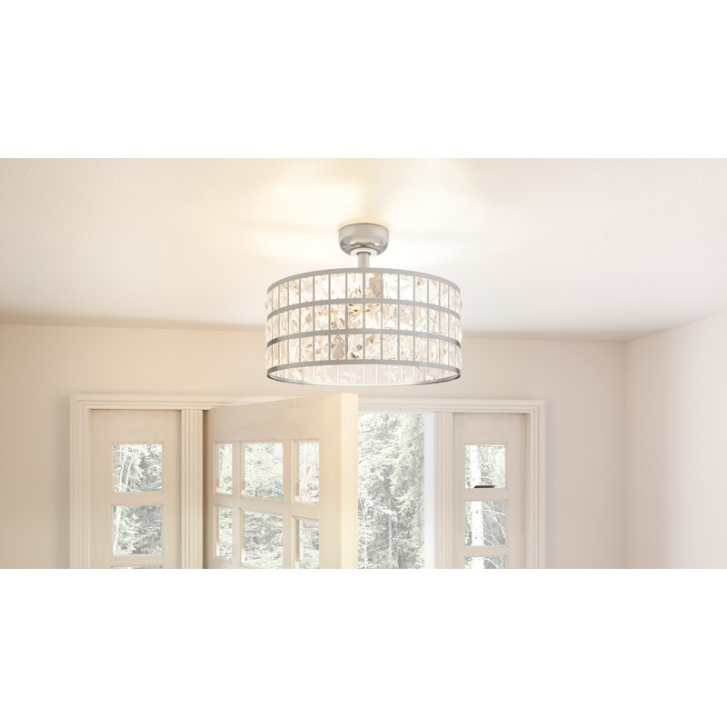 12'' Ceiling Fan with Light Kit, Nickel