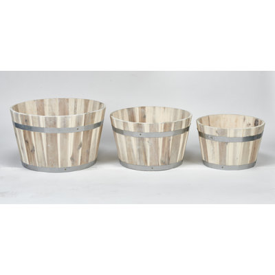 Rhooms Wood Barrel Planter