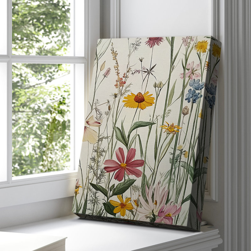 Toile tendue avec châssis floral, prêt à accrocher, H 36 po x l 24 po