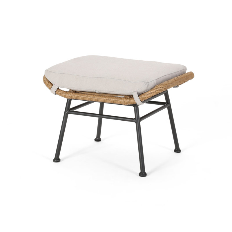 MONTANA OTTOMAN, Beige Cushion/Brown/Gray Frame