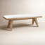 Sumire Upholstered Bench In Ginger And Natural Linen