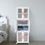 Armoire de rangement en plastique pliable à 3 niveaux avec roulettes-2019617912