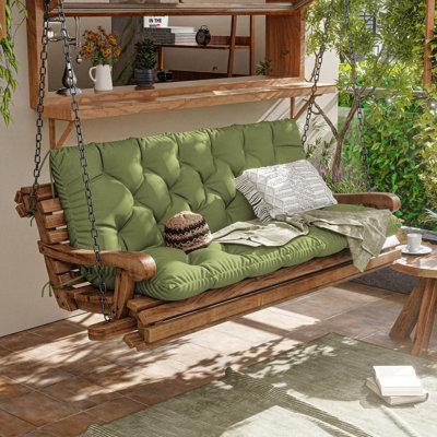 Outdoor 5" Bench Cushion For 2-3 Seaters, Porch Waterproof Swing Cushion With Backrest