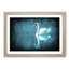 White Swan on a Blue Lake in Abstract - Picture Frame Painting Print-55612819-55612815